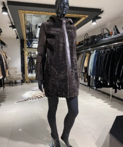 Jope kapuutsiga nahk+lambanahk suurus EU 44